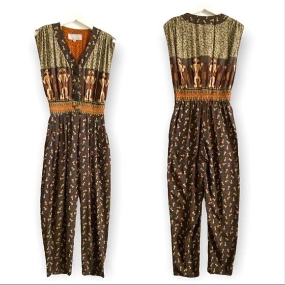 Vintage Platinum by Dorothy Schoelen Printed Jumpsuit, size 4 - Picture 1 of 14